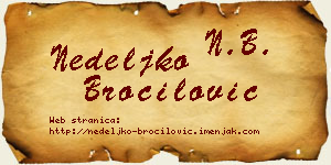 Nedeljko Broćilović vizit kartica